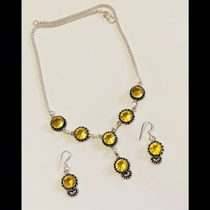 🎀BRAND NEW✨CITRINE NECKLACE AND EARRING SET🎀